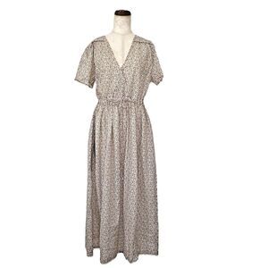 Christy Dawn White Floral Strawberry Print Maxi Midi Dress Size M Modest Organic